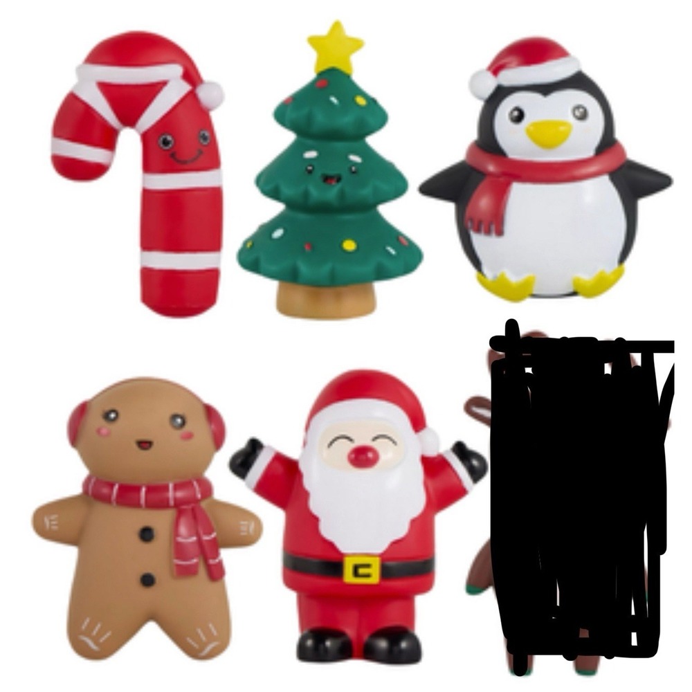 Lot Of 5 Merry & Bright Squeaky 6" Small Dog Toys Christmas Holiday Santa Tree +